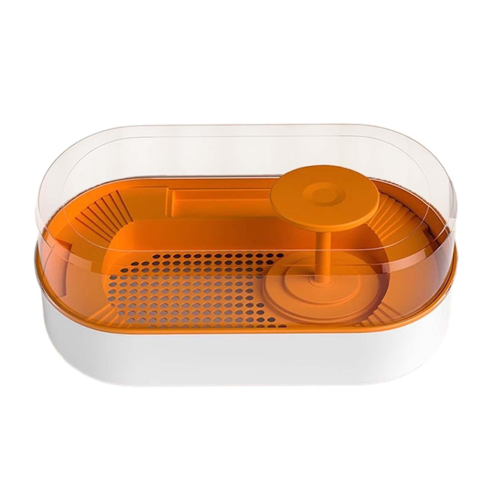 Fzaqwen Reptile Habitats Turtle Tank Terrapin Feeding Box Frog Terrapin Lake Pet Turtle orange