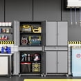 thumbnail image 6 of STANI Metal Garage Storage Cabinets with Drawer, 4 Doors Tool Storage Cabinet with 2 Adjustable Shelves, 72"H Rolling Steel Locking Cabinet for Garage Utility Room Home Office (Black Gray, 4 Wheel), 6 of 8