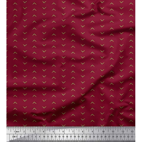 Soimoi Red Cotton Poplin Fabric Geometric Arrow Tribal Decor Fabric Printed Yard 56 Inch Wide