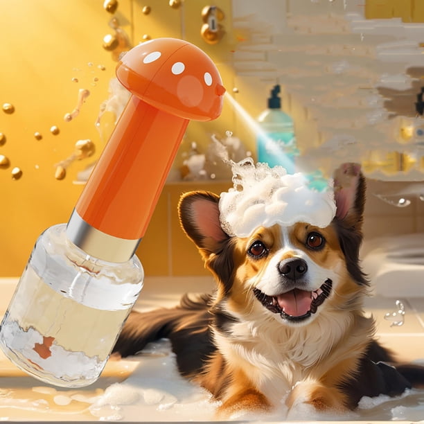 Máquina de espuma de baño para mascotas Fabricante eléctrico para perros y gatos | Limpiador de espuma densa | Dispositivo de baño inalámbrico portátil | Limpieza profunda de silicona ABS | Inicio