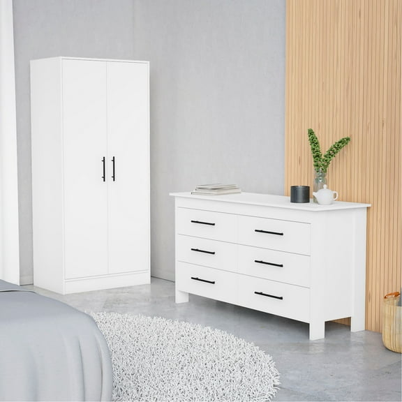 2 Bedroom Collection - White. & Dresser. Upgrade Your Look Furniture With Shelves. Dresser Multiple Drawers