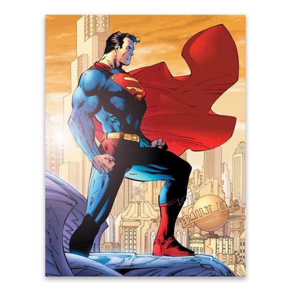 Artissimo Designs Couverture De Superman Toile Imprimée Ville Debout - 6.5W x 8.5H x .5D