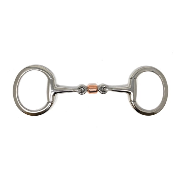 AJ Tack 3-Piece Copper Roller Eggbutt Snaffle Bit