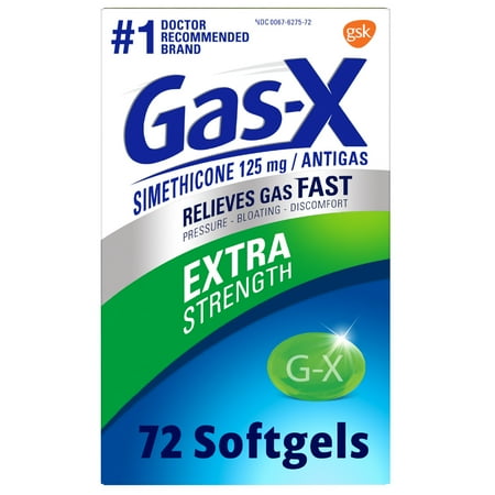 Gas-X Extra Strength Gas Relief Softgels With Simethicone 125 Mg for Bloating Relief - 72 Count