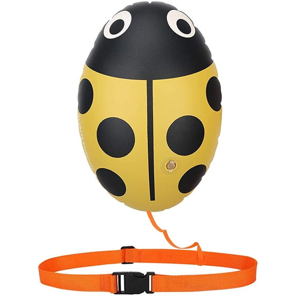 Swim Buoy Float for Open Water Swimming Safety Flotation Device for Swimmers, Inflatable Swim Buoy with Tow Belt, Bright Orange Safety Float for Pool Lake Beach Training,Yellow