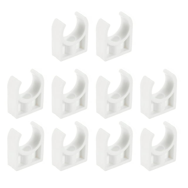 Unique Bargains PVC Pipe Clamps Clips, 50 Pack Fit for 20mm(3/4') OD Hose Hanger Support, White