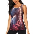 thumbnail image 2 of Uemuo Flower White Horse Pattern Workout Tank Tops for Women Breathable Moisture-wicking tank top Sleeveless Running Loose Fit Yoga Tops Active Shirts Sports Gym Exercise, 2 of 9