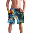 thumbnail image 4 of Dailycode Men's Quick Dry Swim Trunks Beach Shorts Casual Summer Board Shorts with Pockets, Lemons Wine Leaves on Water, 4 of 8