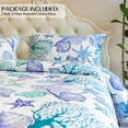 thumbnail image 6 of Kebury Ocean Beach Quilts Bedding Set Queen Size Lightweight Patchwork Coastal Quilted Bedding Blue Ocean Printed Coverlets Conch Seashell Starfish Seaweed Bedspreads (1 Quilt, 2 Pillow Shams), 6 of 7