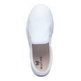 thumbnail image 4 of MaCae Unisex Canvas Slip On Fashion Shoe With Unique Sole, Skateboard Shoes, Slip On Tennis Shoes, Slip On Sneakers, Canvas Shoes, Cute Shoes - White/Reflections, 4M/6W, 4 of 7