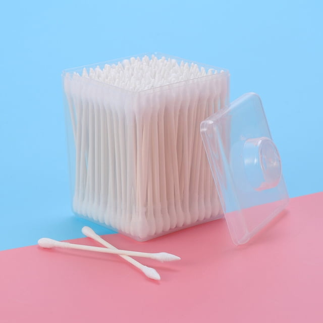 WEUVEB 600Pcs 3Boxes Reusable Cotton Swabs Beauty Tools with White Color for Women General Users