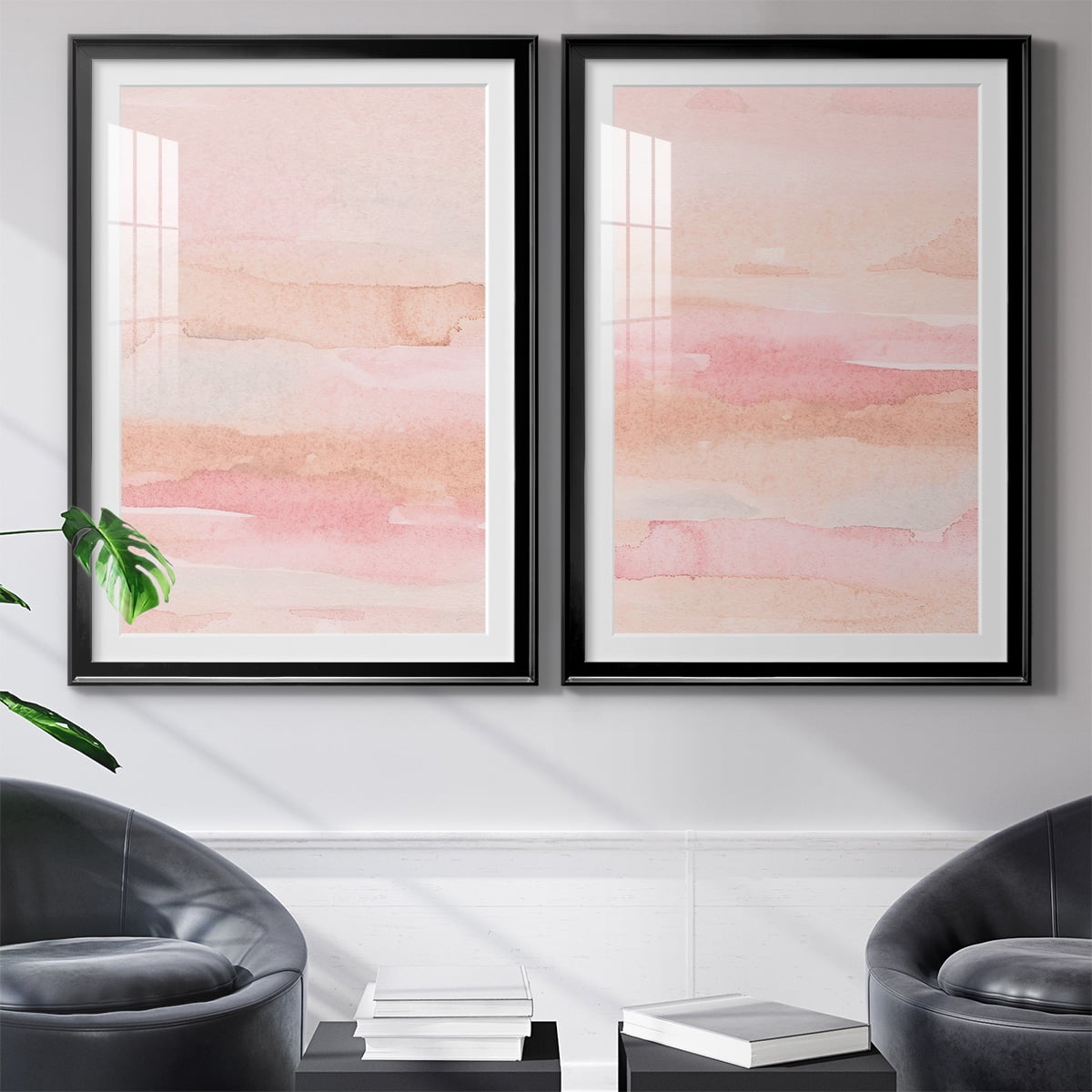 Wexford Home Rose Fade I Premium Framed Print, 30.5" x 42.5" - Ready to Hang, Black (Set of 2)