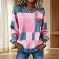 thumbnail image 2 of Chuancc Light Pullover for Women Casual Long Sleeve Tops for Women Cropped Sweatshirts for Women Womens Warm Tops Women's Clothing Casual Oversized Sweater Oversized Sweatshirts for Women Pink L, 2 of 5