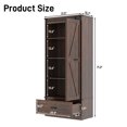 thumbnail image 3 of 71''Tall Farmhouse Kitchen Pantry Cabinet, 4 Layers Storage Cabinet with Adjustable Shelves, Drawer, Folding Door, Versatile Large Rustic Cabinet for Kitchen, Dining Room, Living Room, Bathroom, 3 of 8