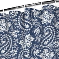 thumbnail image 3 of Blue Pioneer Flower and Paisley Pattern Shower Curtain 36"x72" ,Bathroom Decorative Shower Curtains Set with 12 Hooks,Modern Waterproof Washable Shower Curtain, 3 of 6