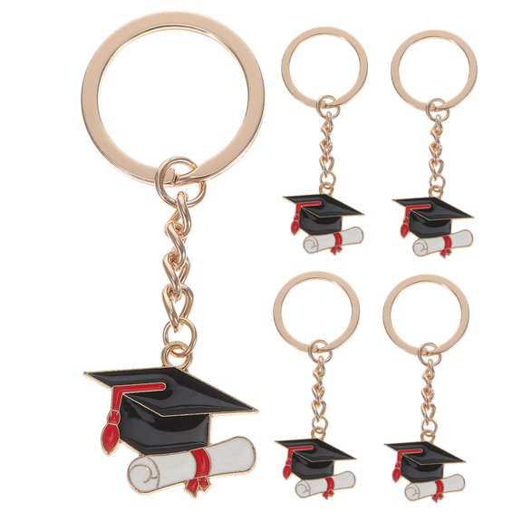 unbranded  5 Pcs Holder Black Graduation Cap Key Chain Student