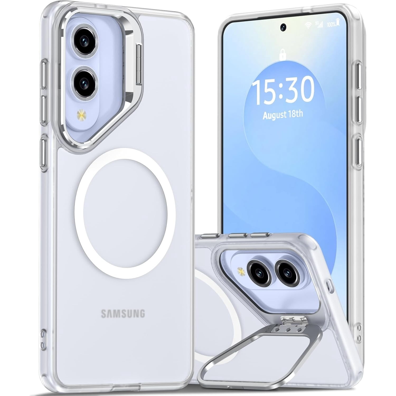 Coque Silicone Magnétique Pour Samsung Galaxy S25 Edge – Beige/taupe – Protection Choc, Compatible Charge Sans Fil - 2