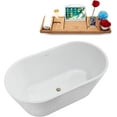 thumbnail image 2 of 54" Streamline NB5160BNK Soaking Freestanding Tub and Tray With Internal Drain in Brushed Nickel, 2 of 7