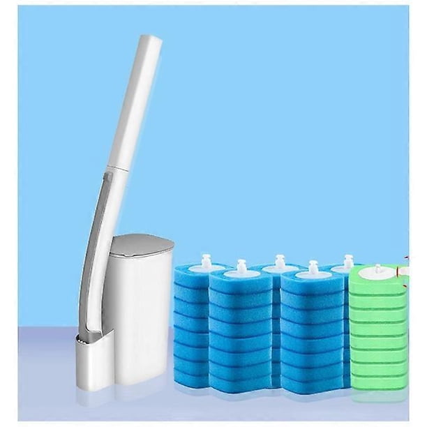Disposable Toilet Brush Set Includes Toilet Wand, Storage Basket and 48 Toilet Wand Refills with Preload Cleaning Heads.