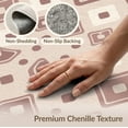 thumbnail image 6 of ODIKA 4'x6' Beige Brown Warm Geometric Pattern Washable Area Rug Intricate Diamond Motif Design Non-Slip, Chair-Friendly, Flatwoven for Home Office, Under Desk, 6 of 7