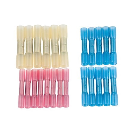 Gardner Bender GBX-TK Xtreme Assorted Butt Splice Terminal Kit, Adhesive Heat-Shrink Insulation, 22-10 AWG, Water / Environment Proof, 600 Volt, Crimp & Heat Seal Wire, 24 Pk., Yellow, Blue & Red