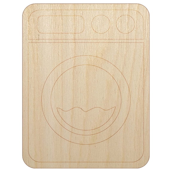 Washing Machine Laundry Wood Shape Unfinished Piece Cutout Craft DIY Projects - 4.70 Inch Size - 1/8 Inch Thick