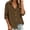 Brown, variant on Women's Button-Down Shirts Lightweight Soft Collared Solid Color Cotton Blouses Dressy Casual Roll Tab Long Sleeve Tops with Chest Pocket L