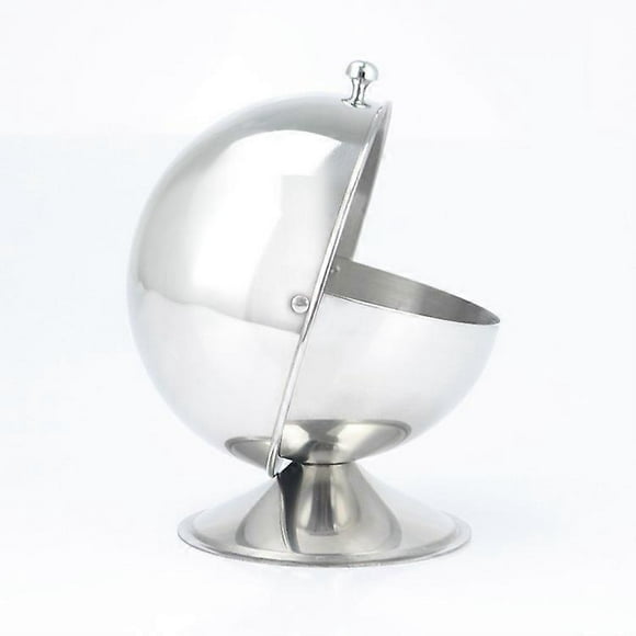Primary color stainless steel Sugar bowl with rolling lid, shiny steel, sugar, sweets, cake box, round, for sugar