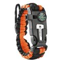 thumbnail image 1 of Paracord Survival Bracelet - Flint Fire Starter - Whistle - Compass - Mini Saw - Strong Rescue Rope - Adjustable Band Size - Camping - Bushcraft - Emergency Kit (Orange), 1 of 6