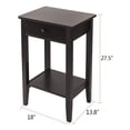 thumbnail image 2 of Wood Espresso Nightstand with Drawers, Tall Nightstands, Small Bed Side Table, Night Stand with Open Storage Shelves for Apartment, Small Places, Bedroom, Living Room, 2 of 5