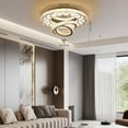 thumbnail image 5 of Modern Round Crystal Chandelier Dimmable Ceiling Light LED Fixtures w/ Remote, 5 of 24