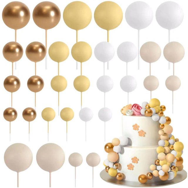 Decoraciones para Pastel AQUGOO Set de 32 Mini Bolas