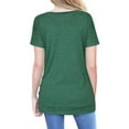 thumbnail image 1 of Electronicheart Femmes Boutons Col Rond Manches Courtes Chemise Vert XL, 1 of 4