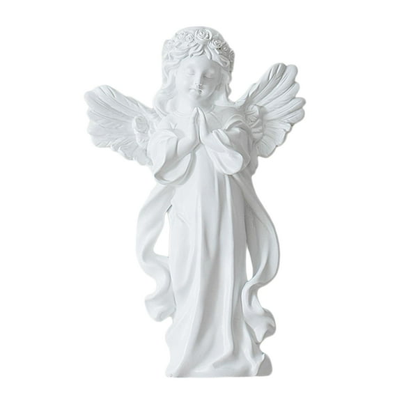 escultura de pared de ángel decoración colgante de pared resina de estilo europeo decoración de pared de ángel figura de ángel para sala de estar blanco