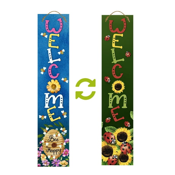 Briarwood Lane Bee Happy Bugs Pine Reversible Porch Leaner