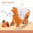 thumbnail image 6 of Plush Rocking Horse with Music for 1-3 Year Old Boys Girls Brown White Wooden Rocker, 6 of 7