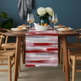 thumbnail image 2 of Red Pink Gray Stripes Table Runner - 36 Inch Long, Kitchen Dining Table Runner Dresser Scarves, Modern Abstract Minimalist Retro Farmhouse Decor for Coffee Tables Wedding Party Banquet, 2 of 8