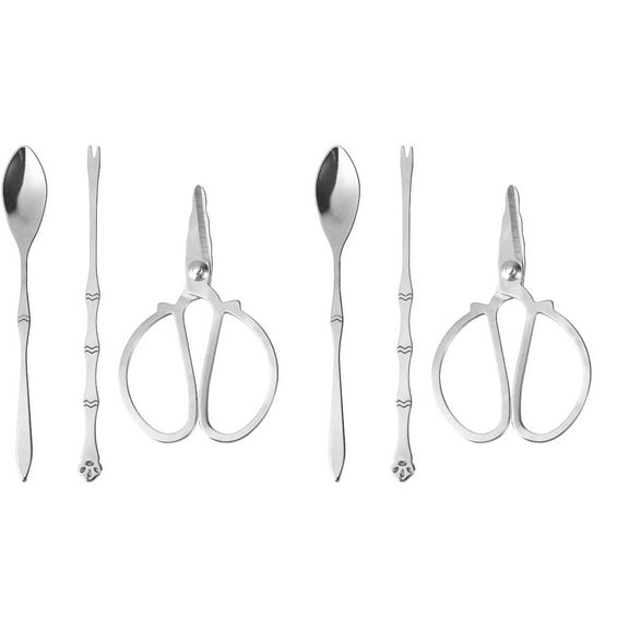 Lobster Scissors 2 Sets Crab Eating Tool Seafood Knives Cooking Biscuits Accessories Kit