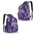 thumbnail image 2 of Xixirimido Purple Marble Print Kids School Bag 17" Backpack for Boys & Girls Lightweight Large Capacity Bookbag for Elementary Middle High School Students, 2 of 8