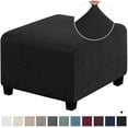 thumbnail image 1 of Chok 3 Sizes Square Jacquard Durable Customized Stretch Footrest Ottoman Cover Folding Storage Stool Furniture Protector Slipcover (Dark Grey L), 1 of 7