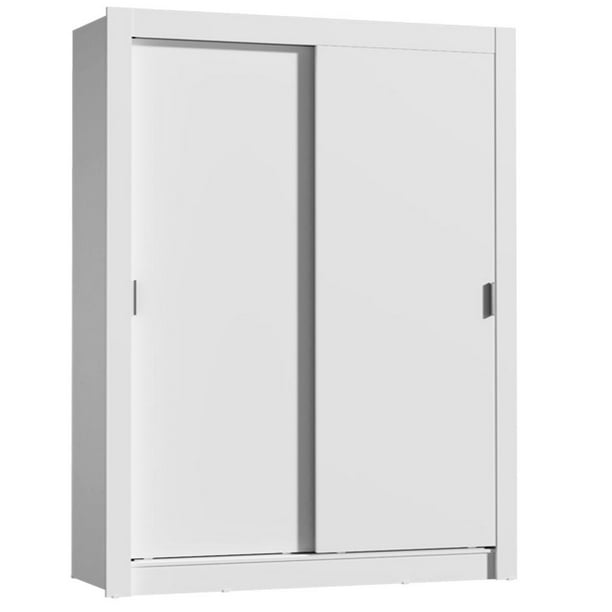 Ropero Closet Madesa Dallas 2 Puertas Corredizas 2 Cajones Blanco