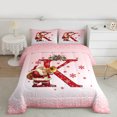 thumbnail image 3 of Manfei Teens Merry Christmas Bedding Comforter Set, Initial Letter K Twin Comforter Sets, Girly Pink Princess Cartoon Reversible Bedding Set, Luxury Bedroom Decor, 2-Piece, 3 of 9