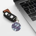 thumbnail image 6 of Naloa Purple Marble Texture Print Round Keychain Keychain Key Ring, Key Tag, Key Chain Bulk for Gift Accessories (Round), 6 of 7
