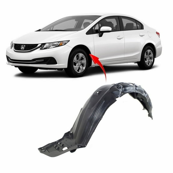 DCP Front Left Driver Side Fender Liner For 2012-2015 Honda Civic HO1248168