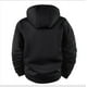 thumbnail image 4 of Dolkfu Sudadera con capucha forrada para hombres, chaqueta sherpa de color sólido con capucha, abrigo a prueba de viento para hombres en invierno. XL, 4 of 7