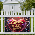 thumbnail image 3 of LUUFILx Heart Shaped Cheers 22 Years Anniversary Party Decoration Backdrop Event Celebration Photography Props Banner Festive Background Perfect for Milestone, 3 of 8