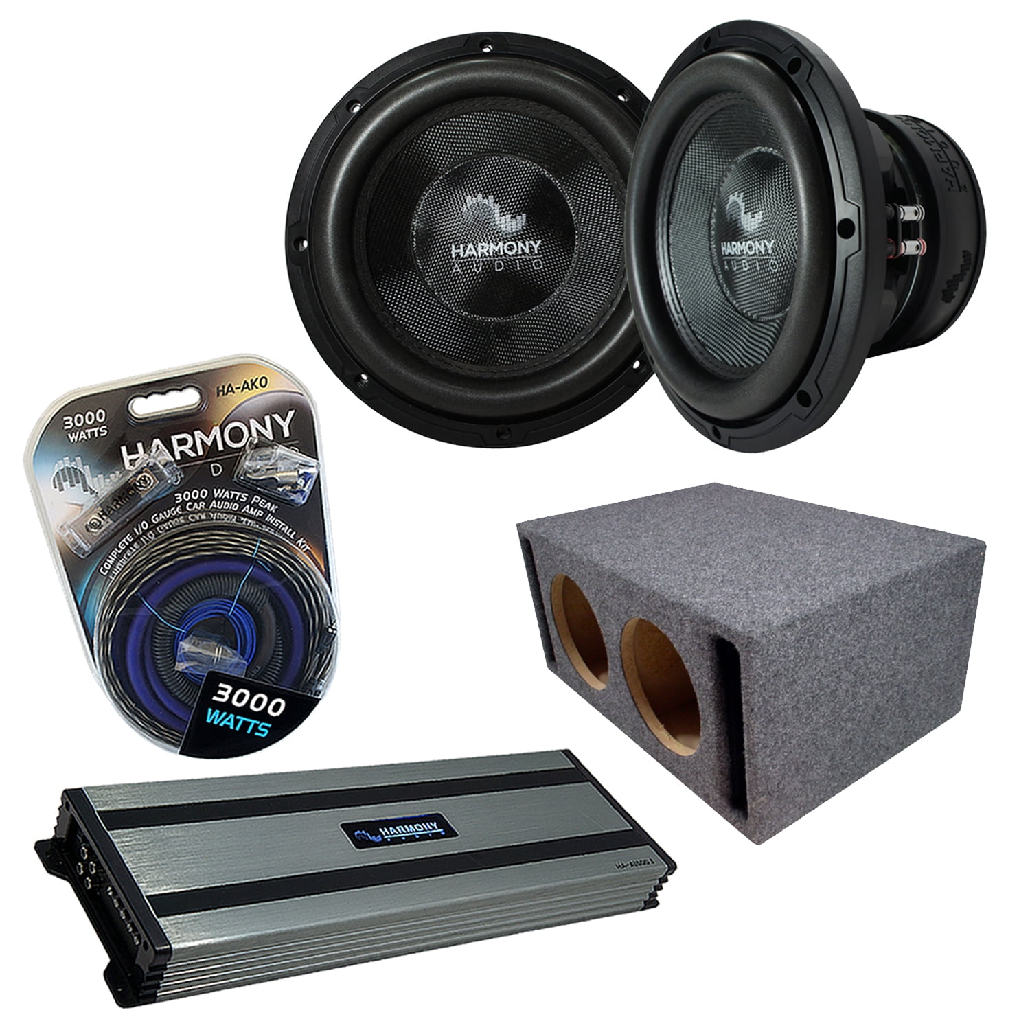 Harmony Audio HAC152 Competition Dual 15" Loaded Vented Sub Box Bundle