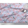 thumbnail image 2 of Soimoi Modal Satin Fabric Floral & Blue Tit Bird Print Fabric by Yard 42 Inch Wide, 2 of 3
