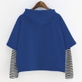thumbnail image 2 of Sudadera de terciopelo Gibobby con cremallera estampada para mujer informal Manga larga con capucha azul L, 2 of 4