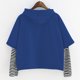 thumbnail image 2 of Sudadera de terciopelo Gibobby con cremallera estampada azul XL, 2 of 4